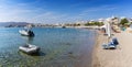 Boats and umbrellas in Haraki beach Ã¢â¬â sunny day Rhodes, Greec